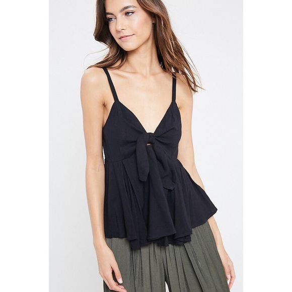 >>LAST<< Taryn Babydoll Tie Tank - Natural - Picture 6 of 6